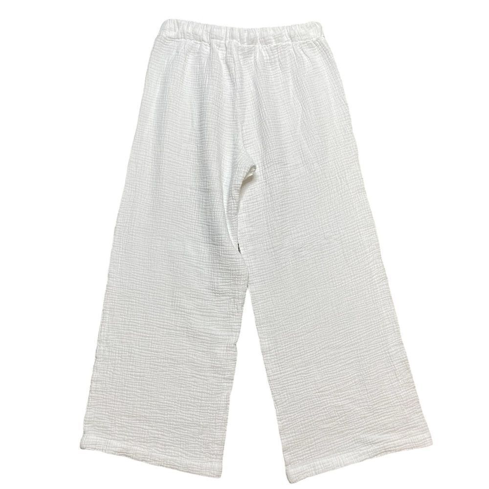 JOIE Cotton Textured Wide Leg Pants White Size Large - Picture 2 of 7
